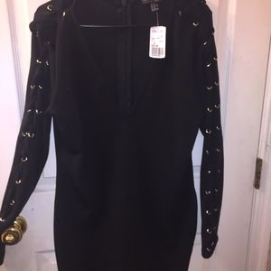 Plus Size Black Long sleeve Bodycon Dress